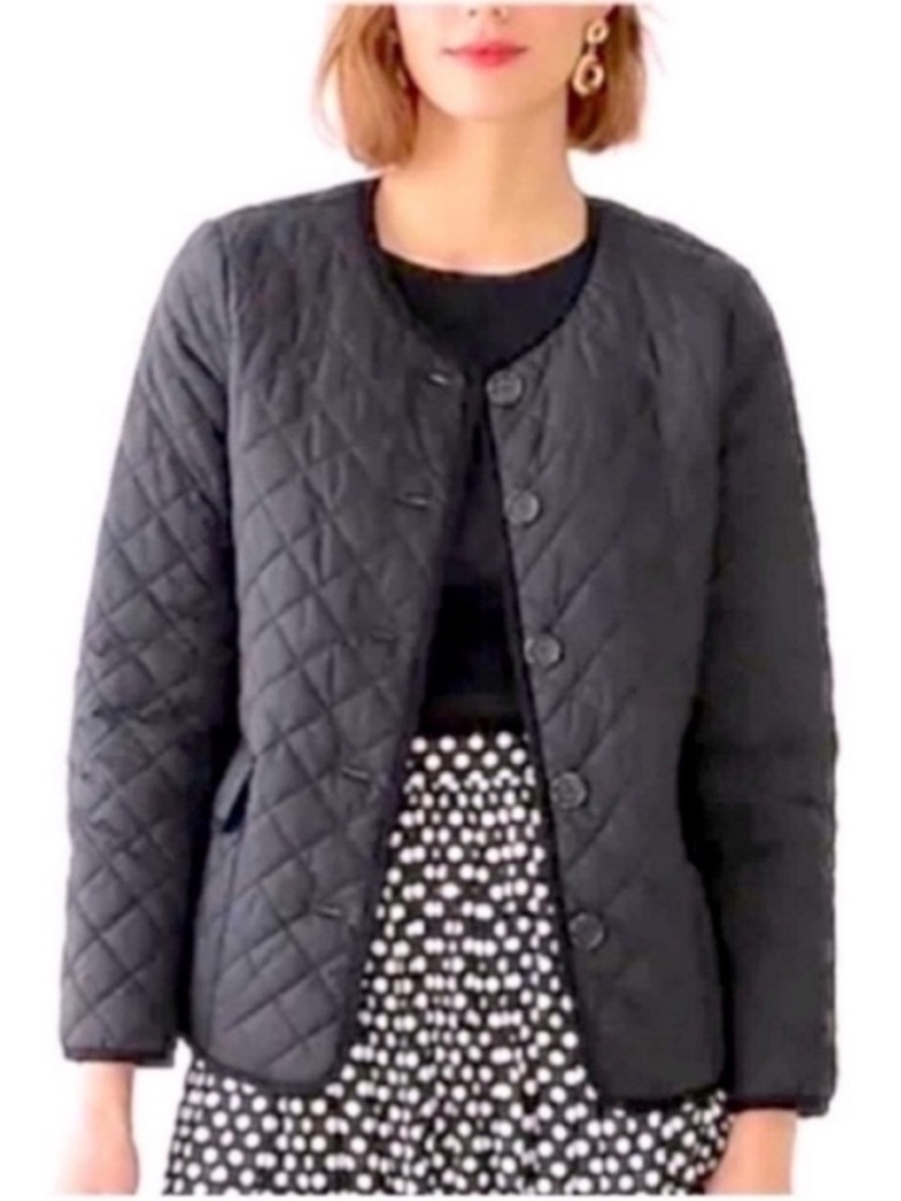 J. Crew Black Quilted Lightweight Primaloft Puffer Jacket, Size 12, NWT
